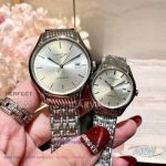 Perfect Replica Longines Silver Dial Stainless Steel Band Couple Watch